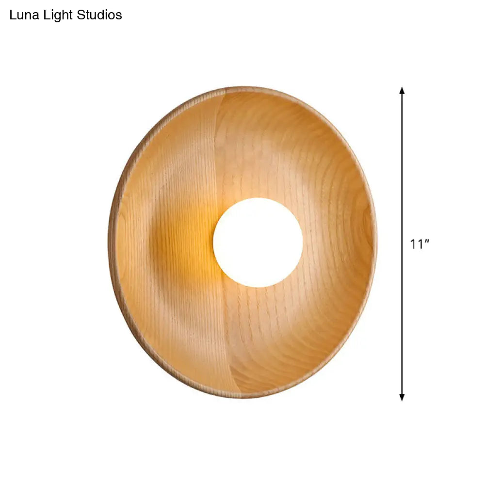DecorBites™ Wooden Tray-Style Wall Sconce - Minimalist 1 Head Light Fixture for Living Room