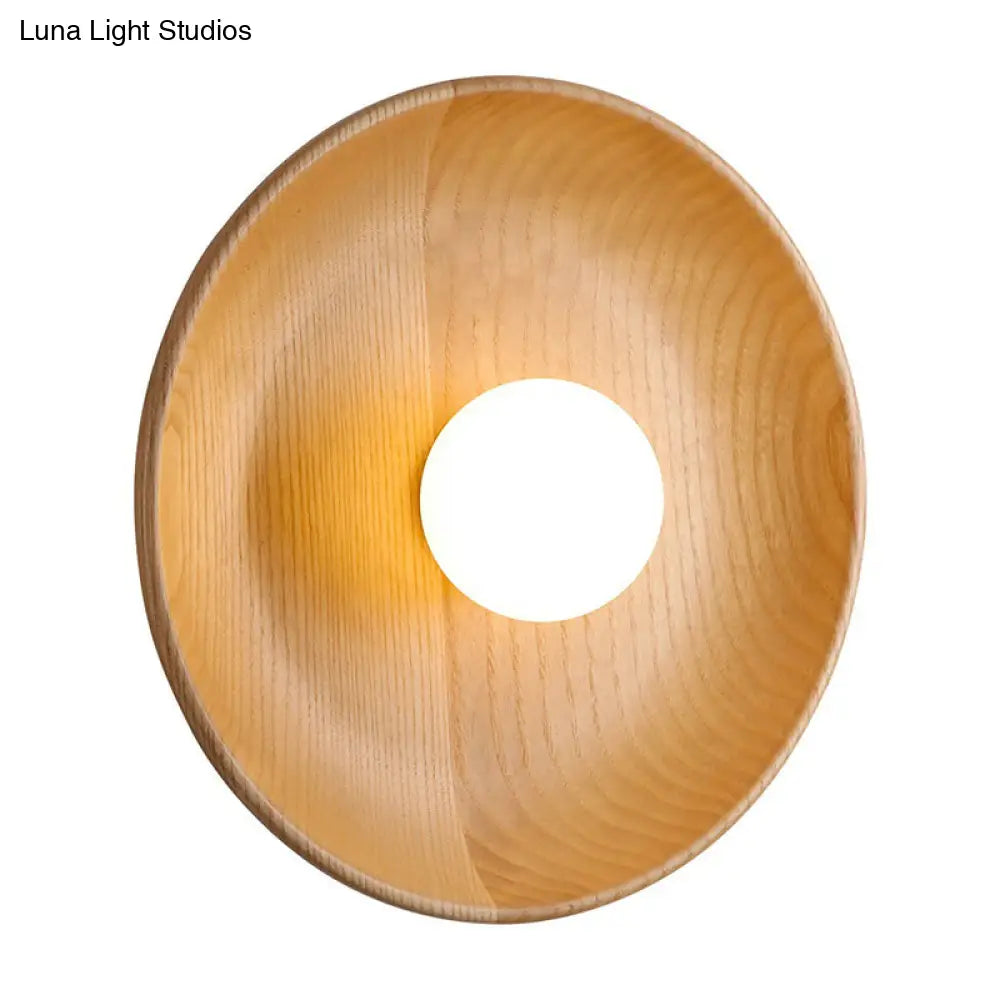 DecorBites™ Wooden Tray-Style Wall Sconce - Minimalist 1 Head Light Fixture for Living Room