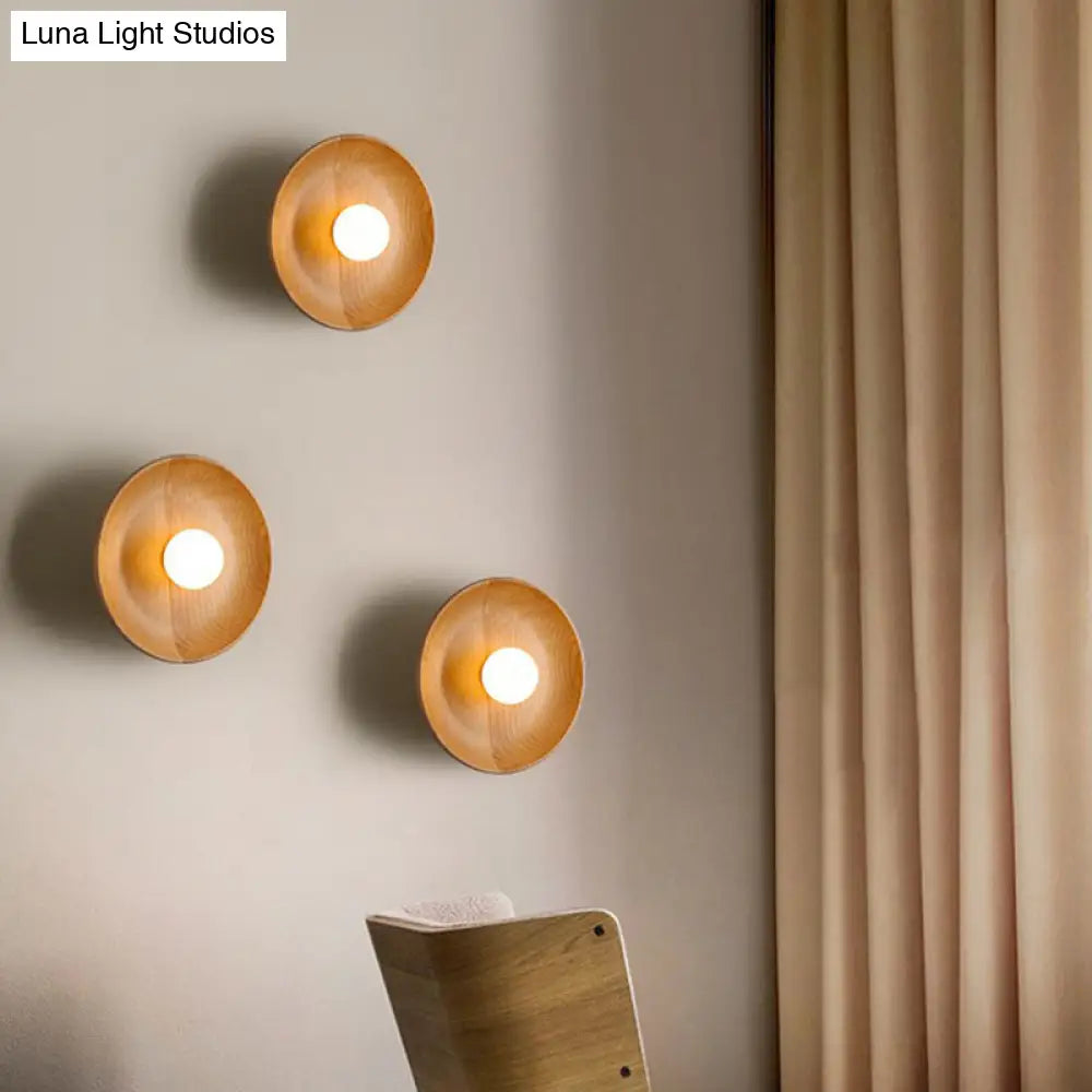 DecorBites™ Wooden Tray-Style Wall Sconce - Minimalist 1 Head Light Fixture for Living Room