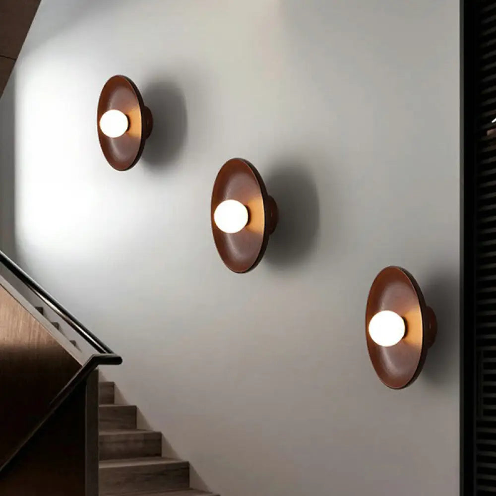DecorBites™ Wooden Tray-Style Wall Sconce - Minimalist 1 Head Light Fixture for Living Room