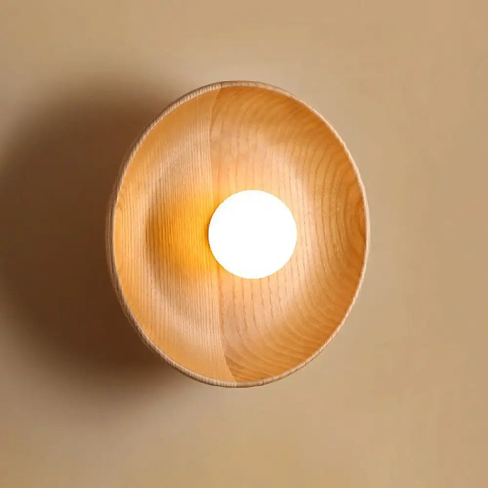 DecorBites™ Wooden Tray-Style Wall Sconce - Minimalist 1 Head Light Fixture for Living Room