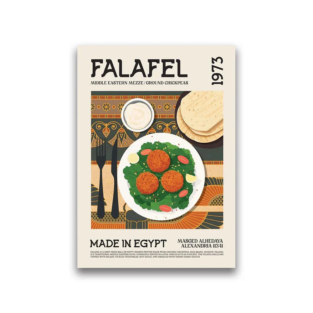 DecorBites™ World Cuisine Food Canvas Print for Home Decor