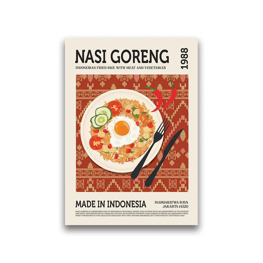 DecorBites™ World Cuisine Food Canvas Print Home Decor