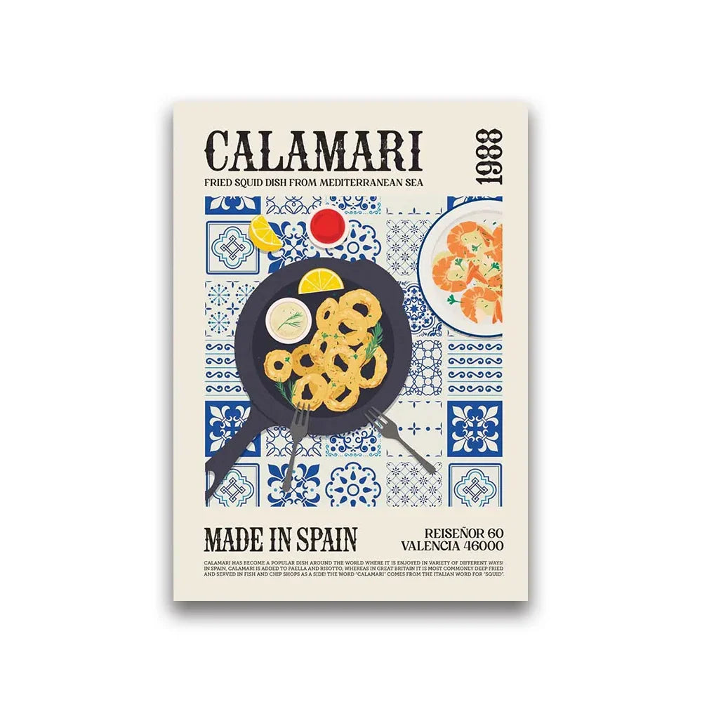 DecorBites™ World Cuisine Food Canvas Print Home Decor