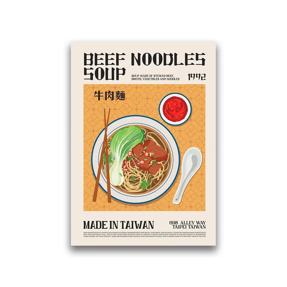 DecorBites™ World Cuisine Food Canvas Wall Art