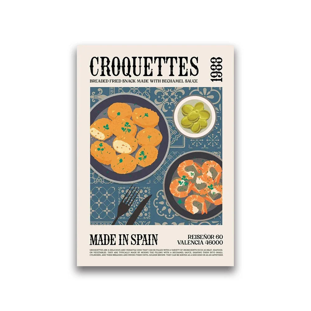 DecorBites™ World Cuisine Food Canvas Wall Art