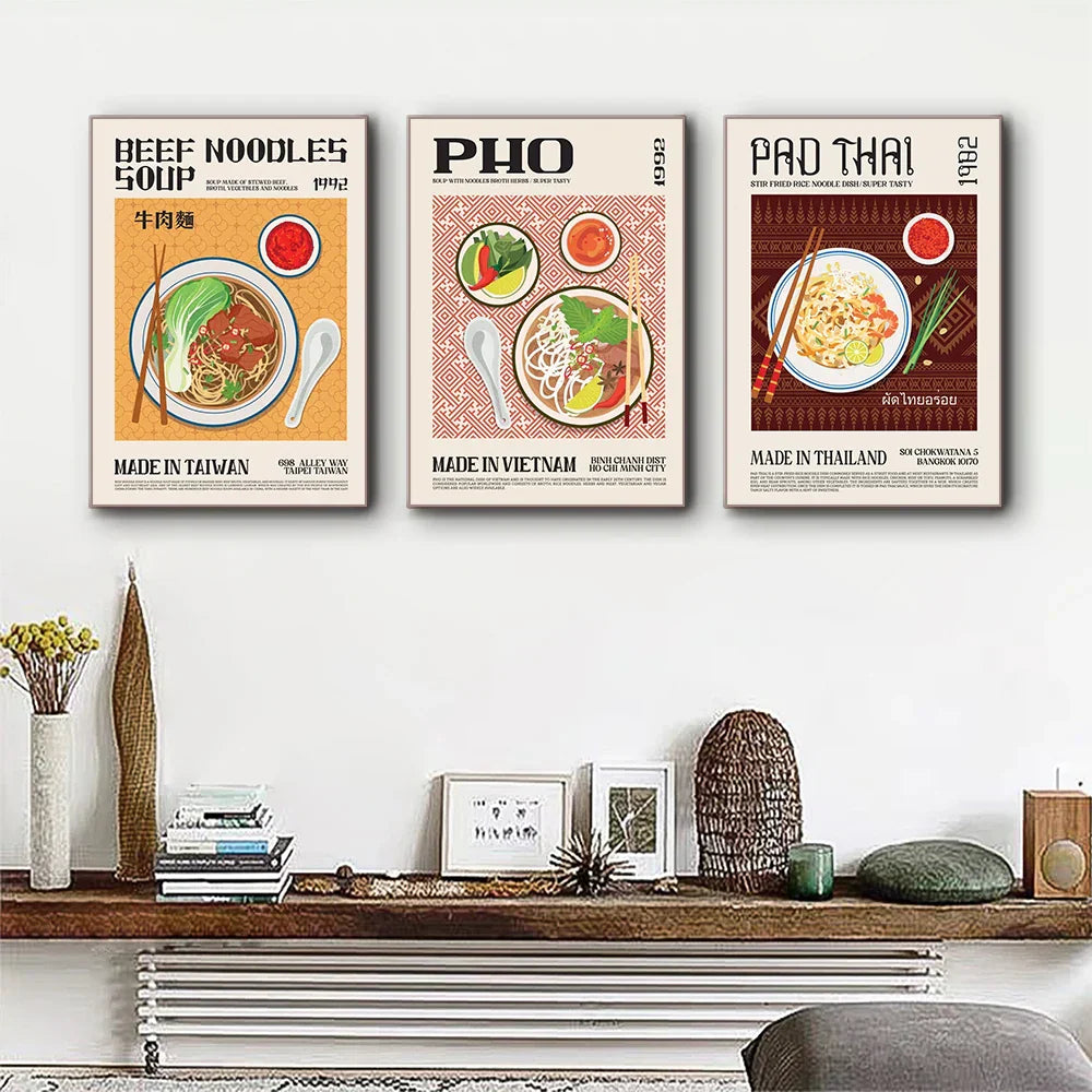 DecorBites™ World Cuisine Food Canvas Wall Art