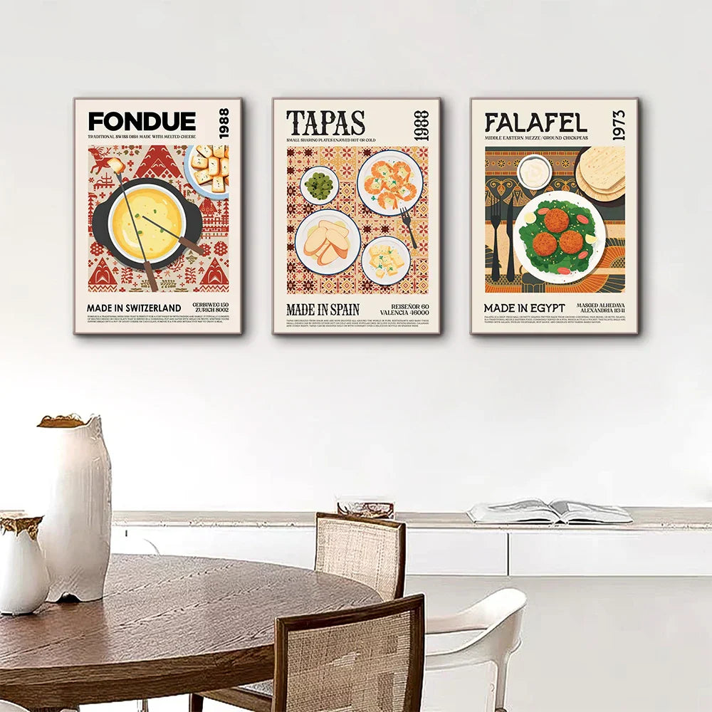 DecorBites™ World Cuisine Food Canvas Wall Art