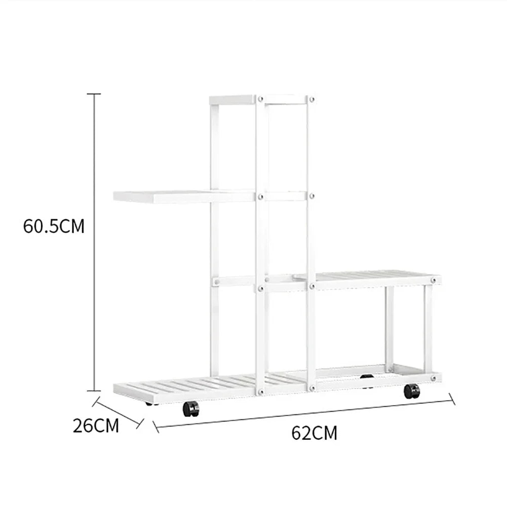 DecorBites™ Wrought Iron Plant Stand with Wheels