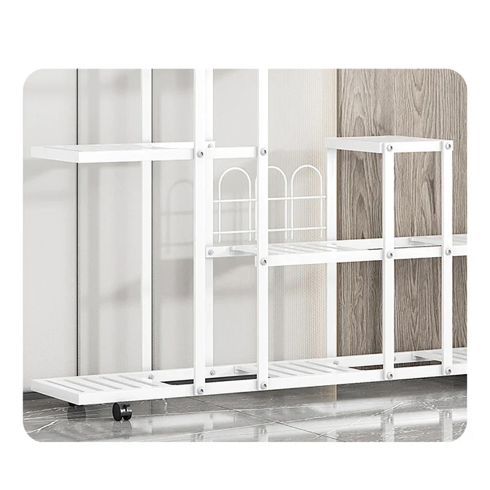 DecorBites™ Wrought Iron Plant Stand with Wheels