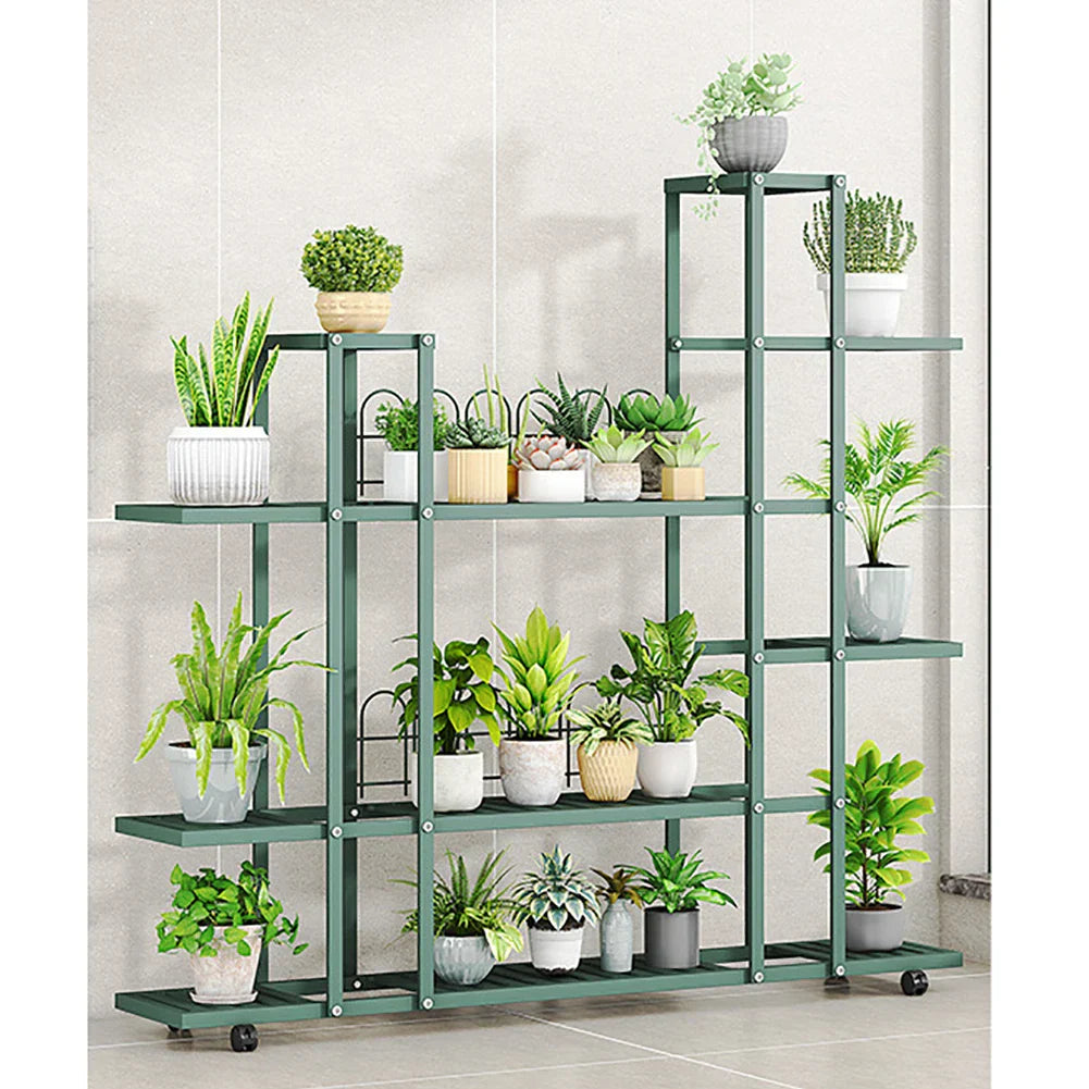 DecorBites™ Wrought Iron Plant Stand with Wheels