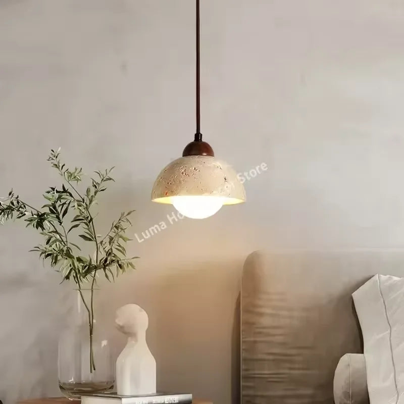 DecorBites™ Yellow Travertine Pendant Light for Kitchen Island