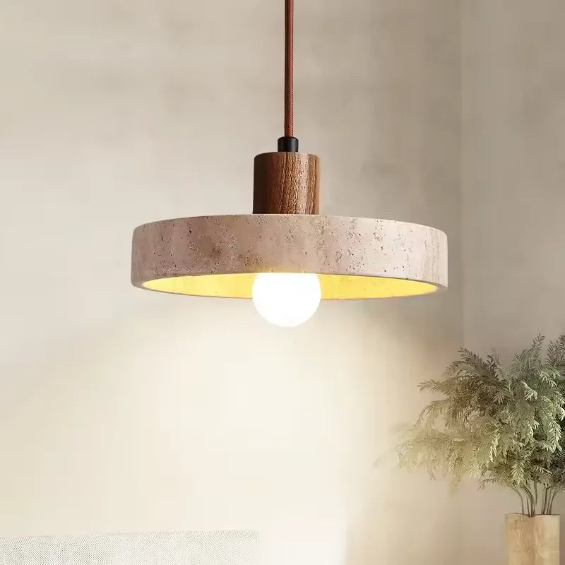 DecorBites™ Yellow Travertine Pendant Light for Kitchen Island