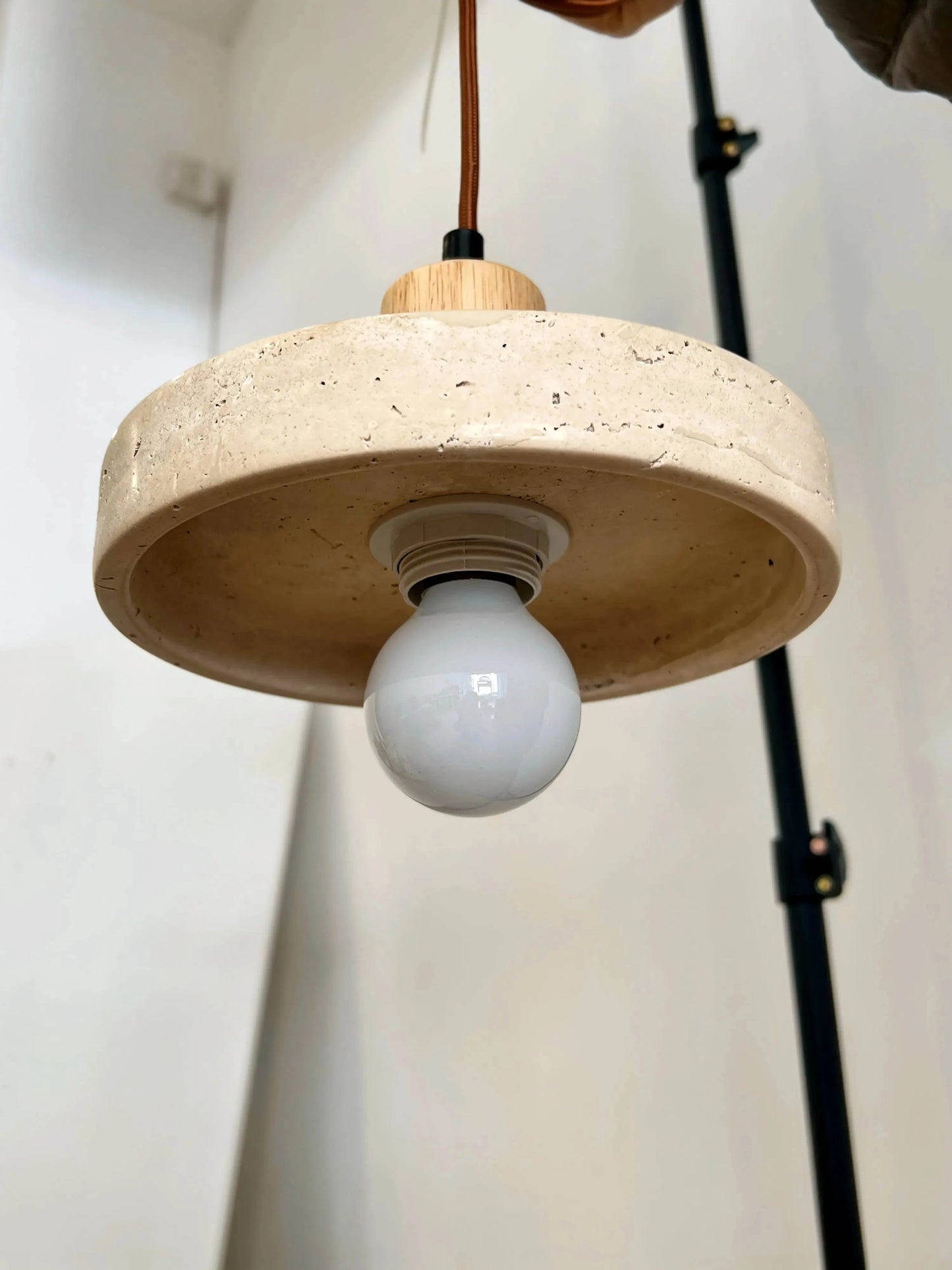 DecorBites™ Yellow Travertine Pendant Light for Kitchen Island