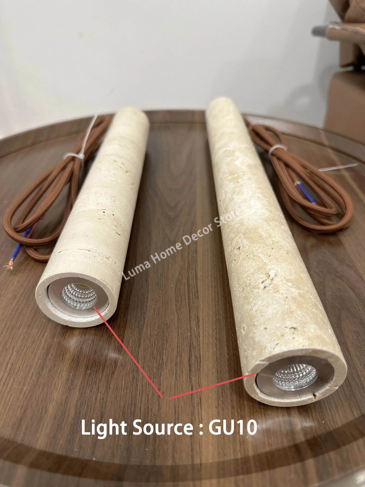 DecorBites™ Yellow Travertine Pendant Light for Kitchen Island