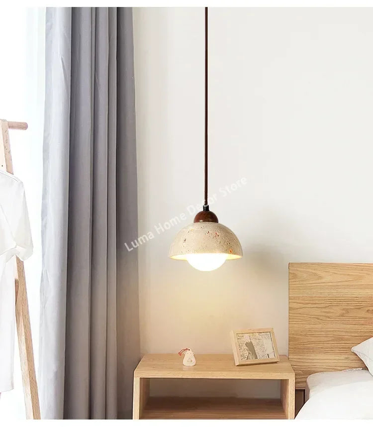 DecorBites™ Yellow Travertine Pendant Light for Kitchen Island