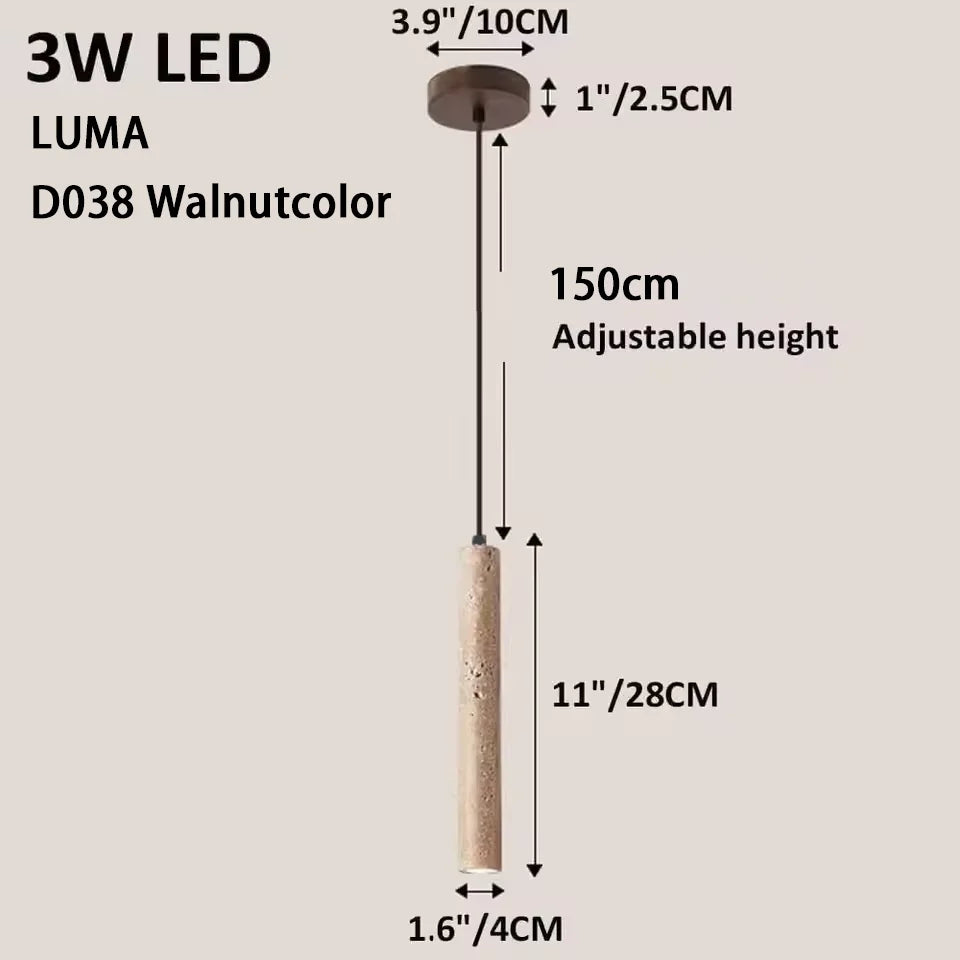DecorBites™ Yellow Travertine Pendant Light for Kitchen Island