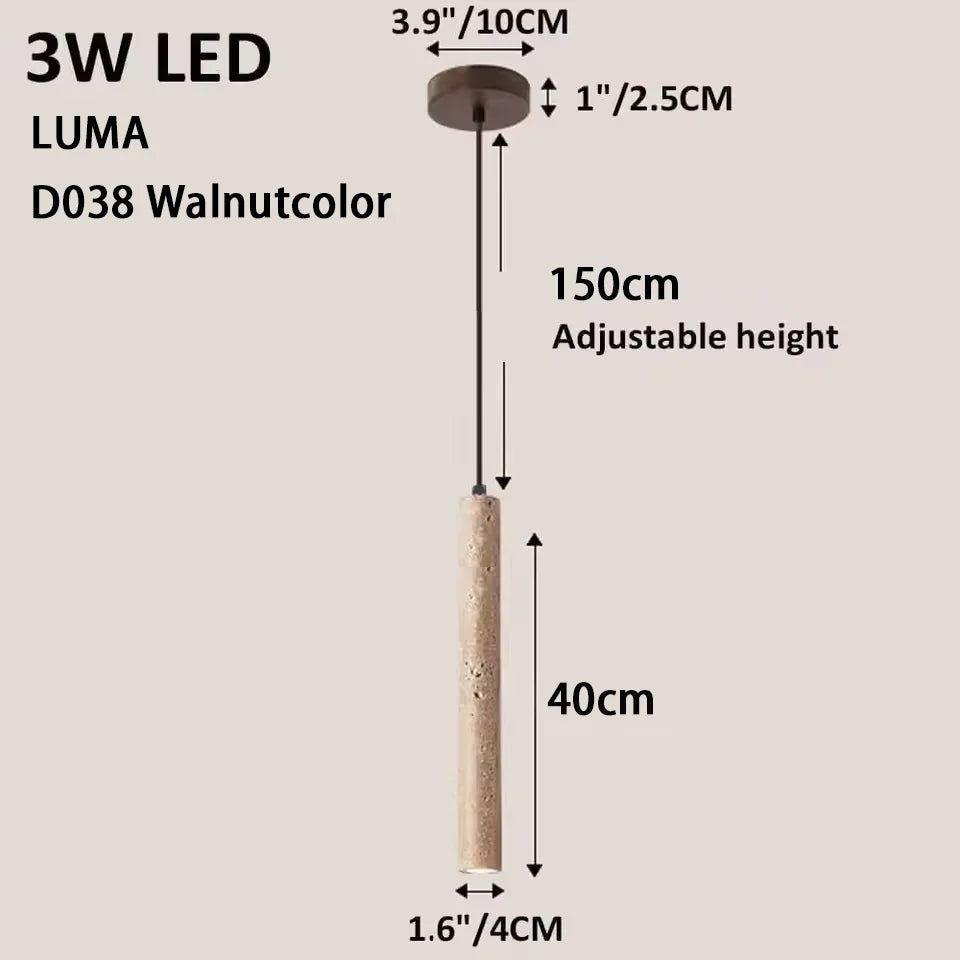 DecorBites™ Yellow Travertine Pendant Light for Kitchen Island
