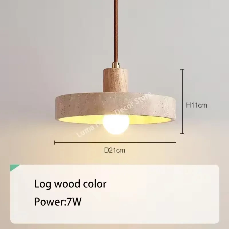 DecorBites™ Yellow Travertine Pendant Light for Kitchen Island