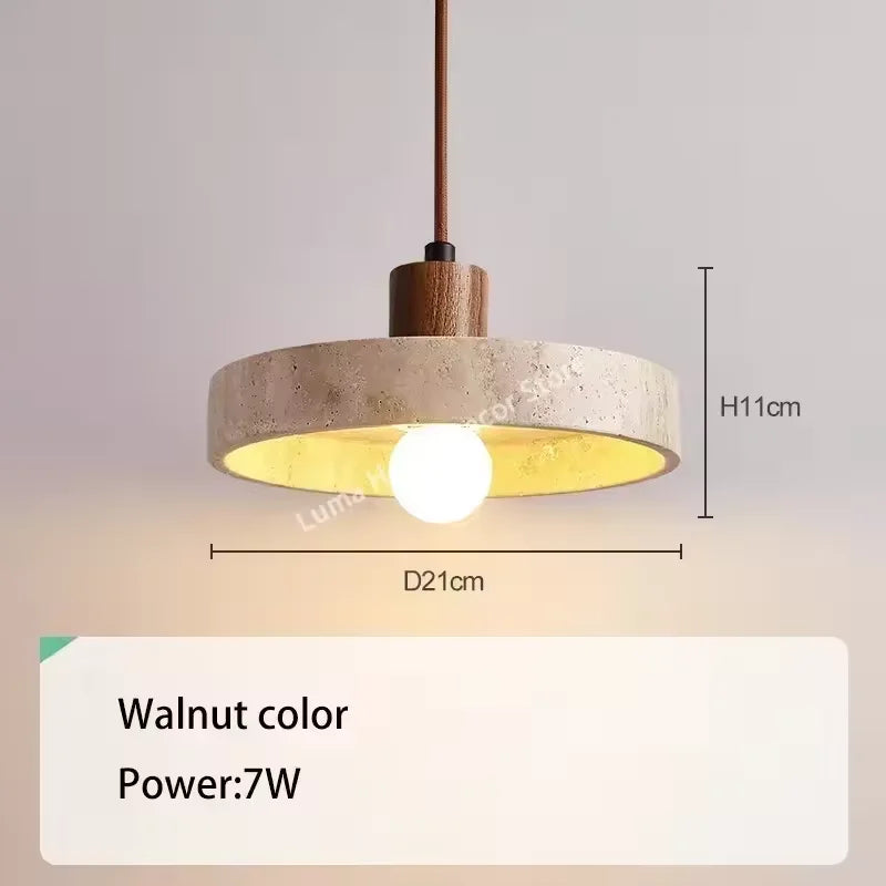 DecorBites™ Yellow Travertine Pendant Light for Kitchen Island