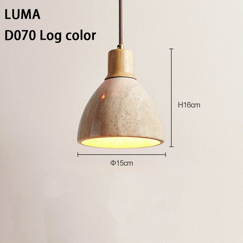 DecorBites™ Yellow Travertine Pendant Light for Kitchen Island