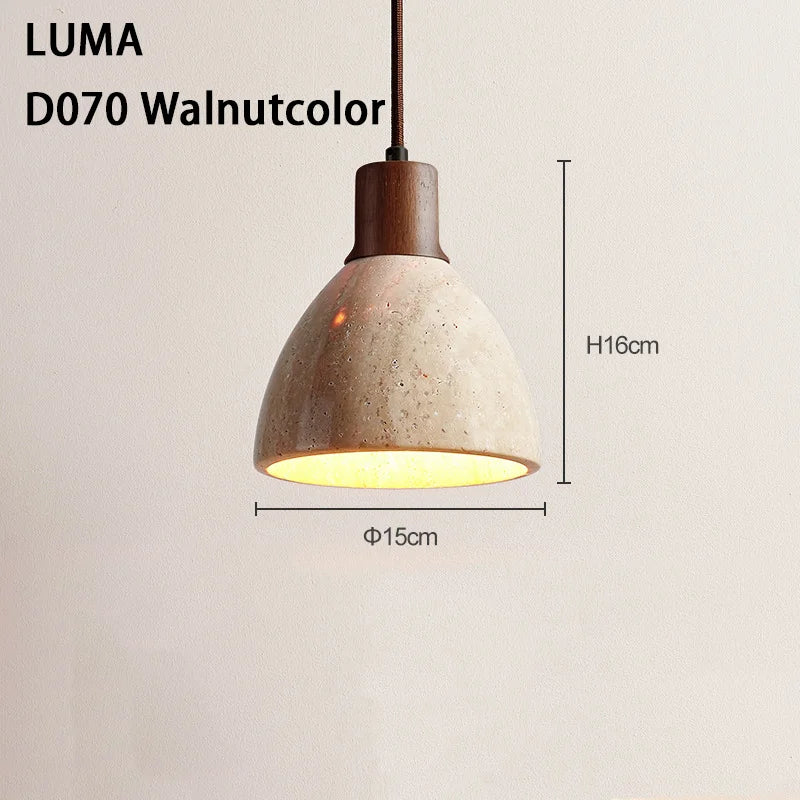 DecorBites™ Yellow Travertine Pendant Light for Kitchen Island