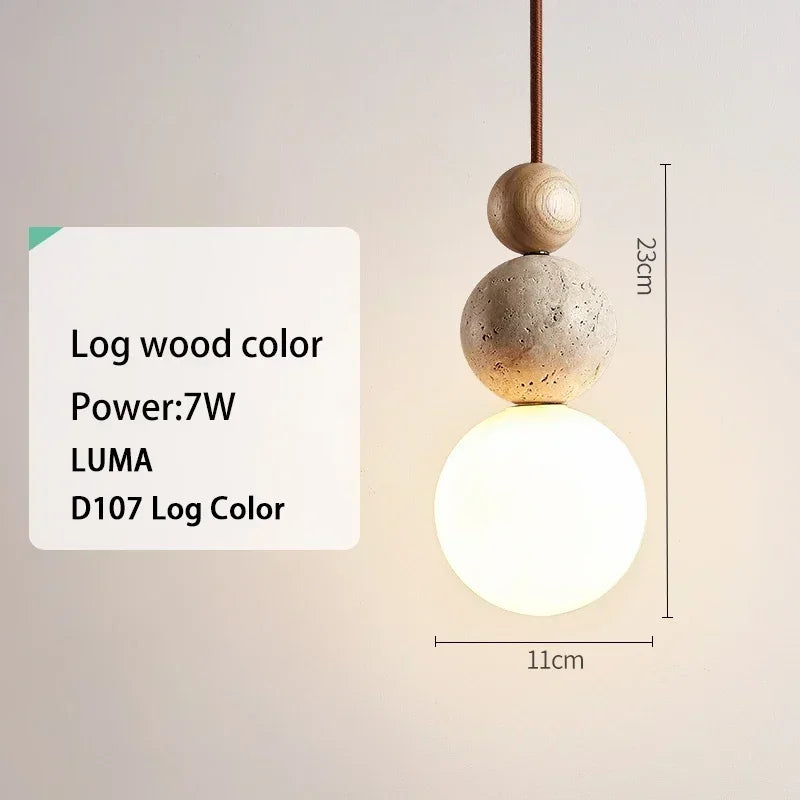 DecorBites™ Yellow Travertine Pendant Light for Kitchen Island